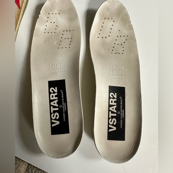 EUC GOLDEN GOOSE GOLD GGDB VSTAR2 SIZE 39 LACE UP SNEAKER SHOES - Picture 9 of 12